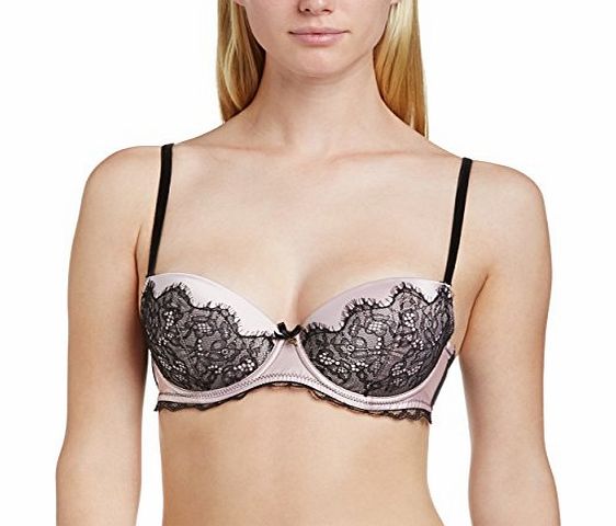 Pour Moi Womens Treasure Padded Plunge Everyday Bra, Mink/Black, 34B