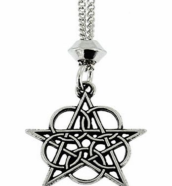 PP Handmade Ringed Pentacle Pewter Chain Pendant