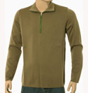 Prada Khaki 1/4 Zip Wool Sweater