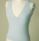 Prada Ladies Prada Light Grey V-Neck Sleeveless Top with Zip Pocket