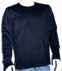 Prada Mens Navy Round Neck Long Sleeve Cotton T-Shirt