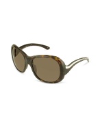 Signature Wavy Temple Round Sunglasses