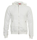 White Full Zip Hooded Sweatshirt