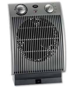 2kW Silver Upright Fan Heater