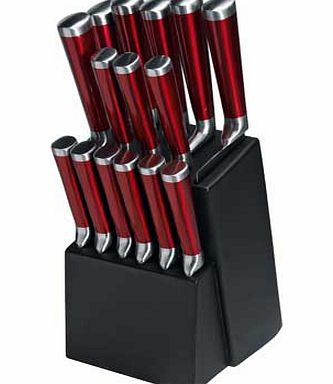 Premier 15 Piece Translucent Knife Set - Red