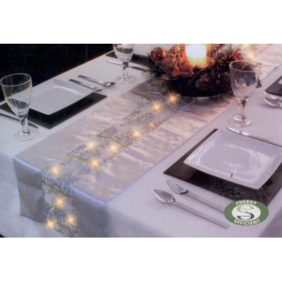 Premier Decorations LED Lit Silver Table Runner