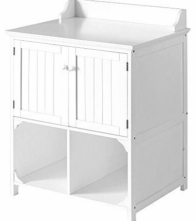 Premier Houserwares by Home Discount EXTRA LARGE WHITE WOOD BATHROOM CABINET FLOOR DOOR WALL