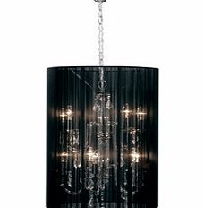 Chrome-effect ten arm chandelier