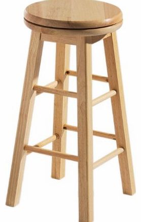 Premier Housewares Revolving Rubberwood Stool - 64 x 32 x 32 cm