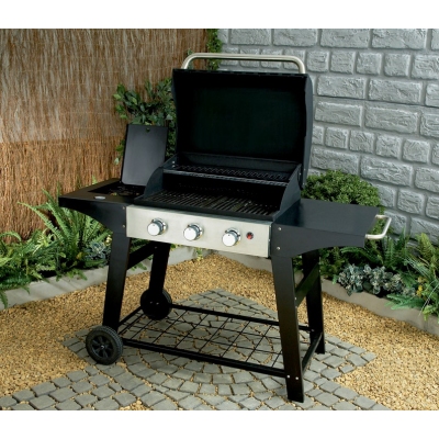 Premier Silverline Darwin Flat Bed 3 Burner with Roasting Hood BBQ