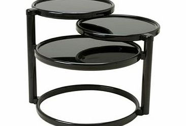 Present Time Mini Double Swivel Side Table Black 48 x 41 x