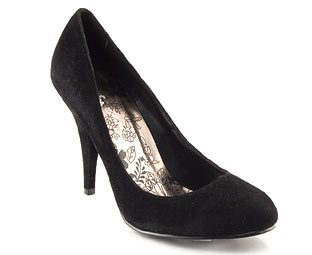 Suede Effect High Heel Court Shoe