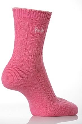 Ladies 2 Pair Pringle Sally Tonal Basket Weave Cotton Sock In 5 Colours Snow