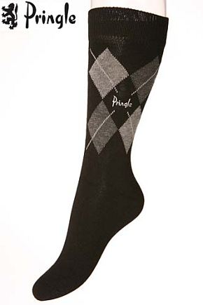 Pringle Mens 2 Pair Pringle St. Kilda Argyle Sock Grey