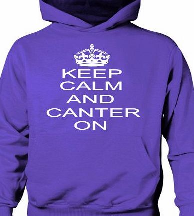 Print4U KEEP CALM amp; CANTER ON /HORSE FUNNY BOYS/GIRLS HOODIE~ 6 COLOURS 9-11 Purple