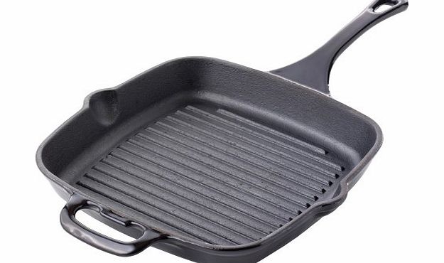 ProCook Cast Iron Square Griddle 26cm Black