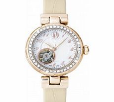 Project D Ladies Automatic Porcelain White Watch