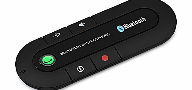 Prosteruk Wireless Handsfree Bluetooth Visor Speakerphone Car Kit - with Magnetic Sun Visor Clip for Smartphon