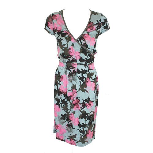 Ladies Protest Skyline Wrap Dress Concrete