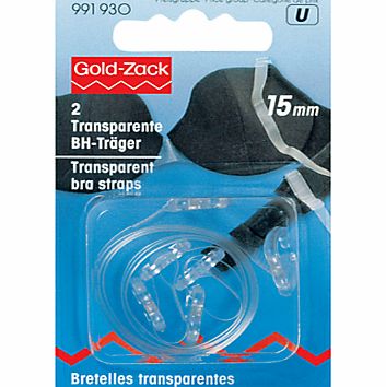 Gold-Zack Transparent Bra Straps, 15mm