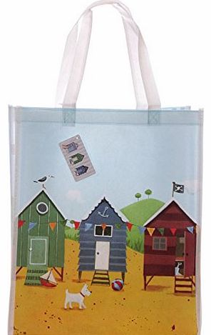 Puckator Jan Pashley Colourful Beach Hut Shopping Bag