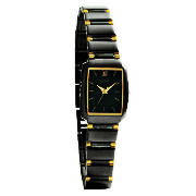 PULSAR LADIES BLACK ION-PLATED DRESS WATCH