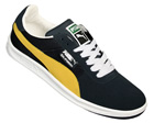 Puma California 2 Navy/Yellow Mesh/Suede Trainers