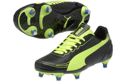 Puma Evospeed 5.2 SG Kids Football Boots Black/Fluo