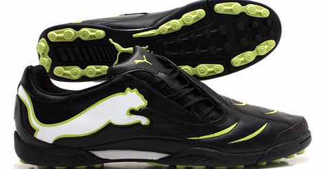 Puma PowerCat 2.10 TT Football Trainers Blk/White/Lime