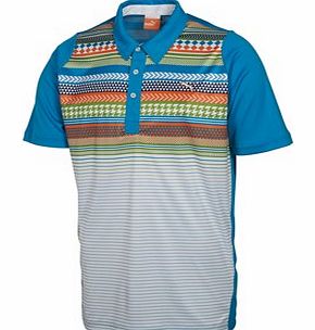 Puma Golf Mens Duo-Swing Fair Isle Stripe Polo