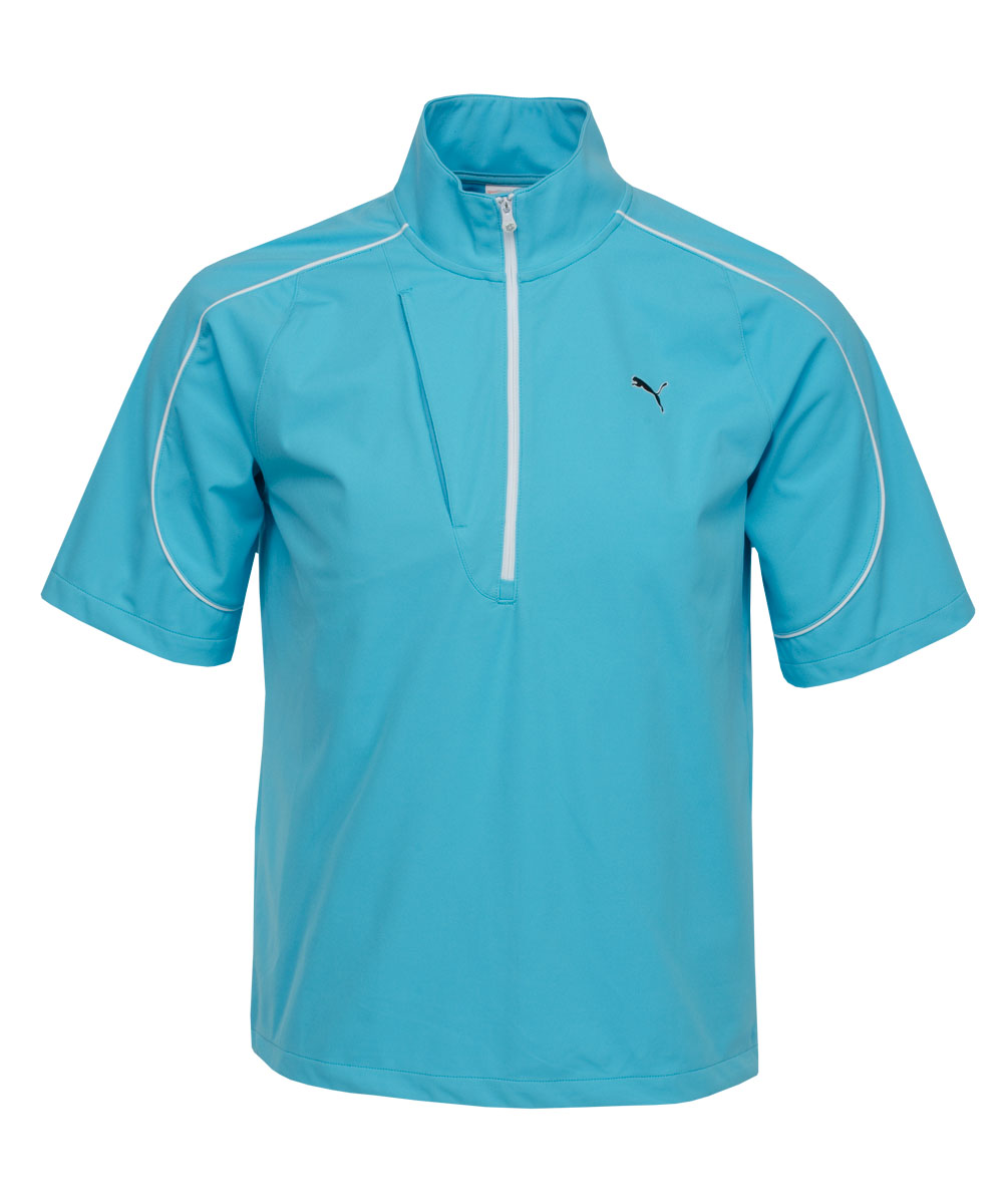 Golf SS Knit Wind Jacket Blue Atoll