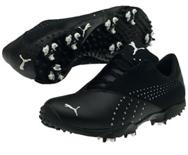 puma Golf Tour Saddle SL Golf Shoe Black/White/Silver