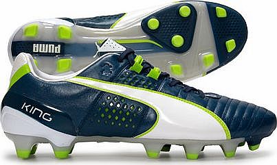 King II FG Football Boots Blue/White/Lime