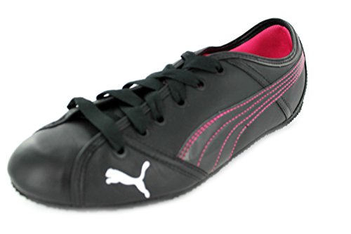 LADIES PUMA TRAINERS BLACK /BLACK/FLUO PINK UK 6 STYLE - STYLE CAT /303523 06