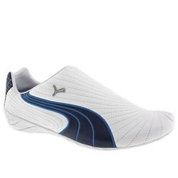 Puma Male Budoka Slip On Manmade Upper Fashion Trainers in White and Blue