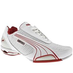 Puma Male Puma Testastretta Ducati Manmade Upper Fashion Trainers in White and Red