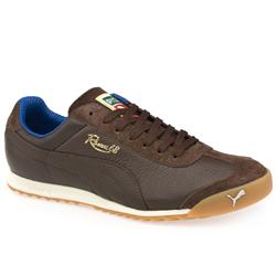 Puma Male Roma 68 Italia Leather Upper Fashion Trainers in Brown