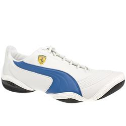 Puma Male Scattista Lo Sf Leather Upper Fashion Trainers in White and Blue