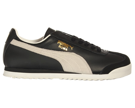 Puma Roma Classic Black/White Leather Trainers