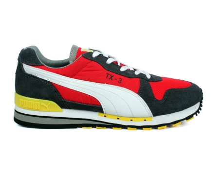 Puma TX-3 Grey/Red Mesh Trainers