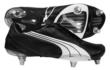 Puma V1-08 SG K Leather Football Boots Blk / White