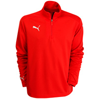 V1 08  Zip Training Top - Puma Red/Black.