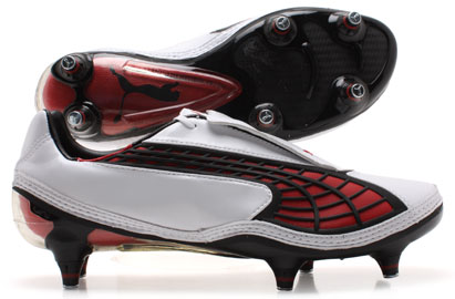 Puma V1-10 SG Football Boots White/Pompeian Red/Black