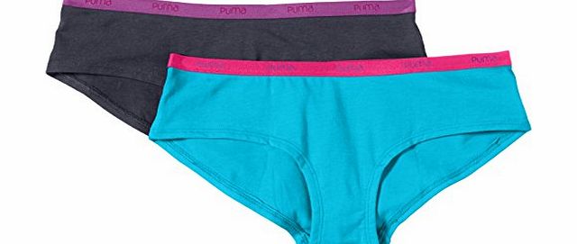 Puma Womens Hipster Brief (Pack of 2) - Blue, Medium