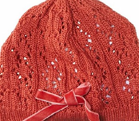 Pumpkin Patch Girls Crochet Beanie, Orange (Melon), Medium