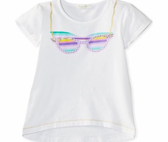 Pumpkin Patch Girls Lollipop Lollipop Sunglass Print T-Shirt, White, 2 Years