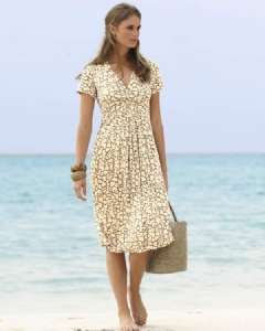 Button Through Italian Linen Dress