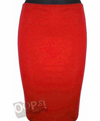 Pure Fashion Womens Ladies Celebrity Bodycon Pencil Smart Tube Gypsy Calf Length Midi Skirt