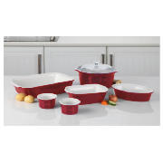 Ceramic 5 Piece Set, Red