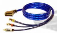 QED AV27 Silver Reference Sqart - SVS and 2 RCA to Scart ( AV2710 ) - 1 Metre